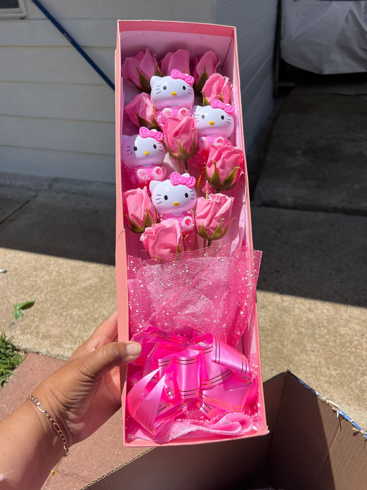Tall Hello Kitty Plush Bouquet with Rose Soap Flowers