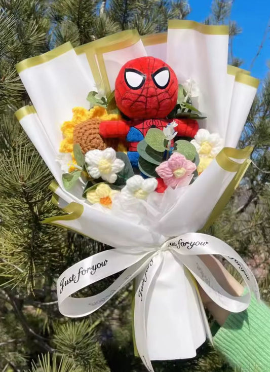 Spiderman Bouquet with flowers