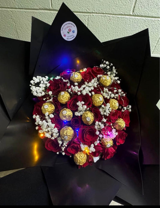 Ferrero Roche Chocolate Bouquet with flowers