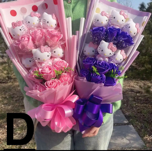 Tall Hello Kitty Plush Bouquet with Rose Soap Flowers