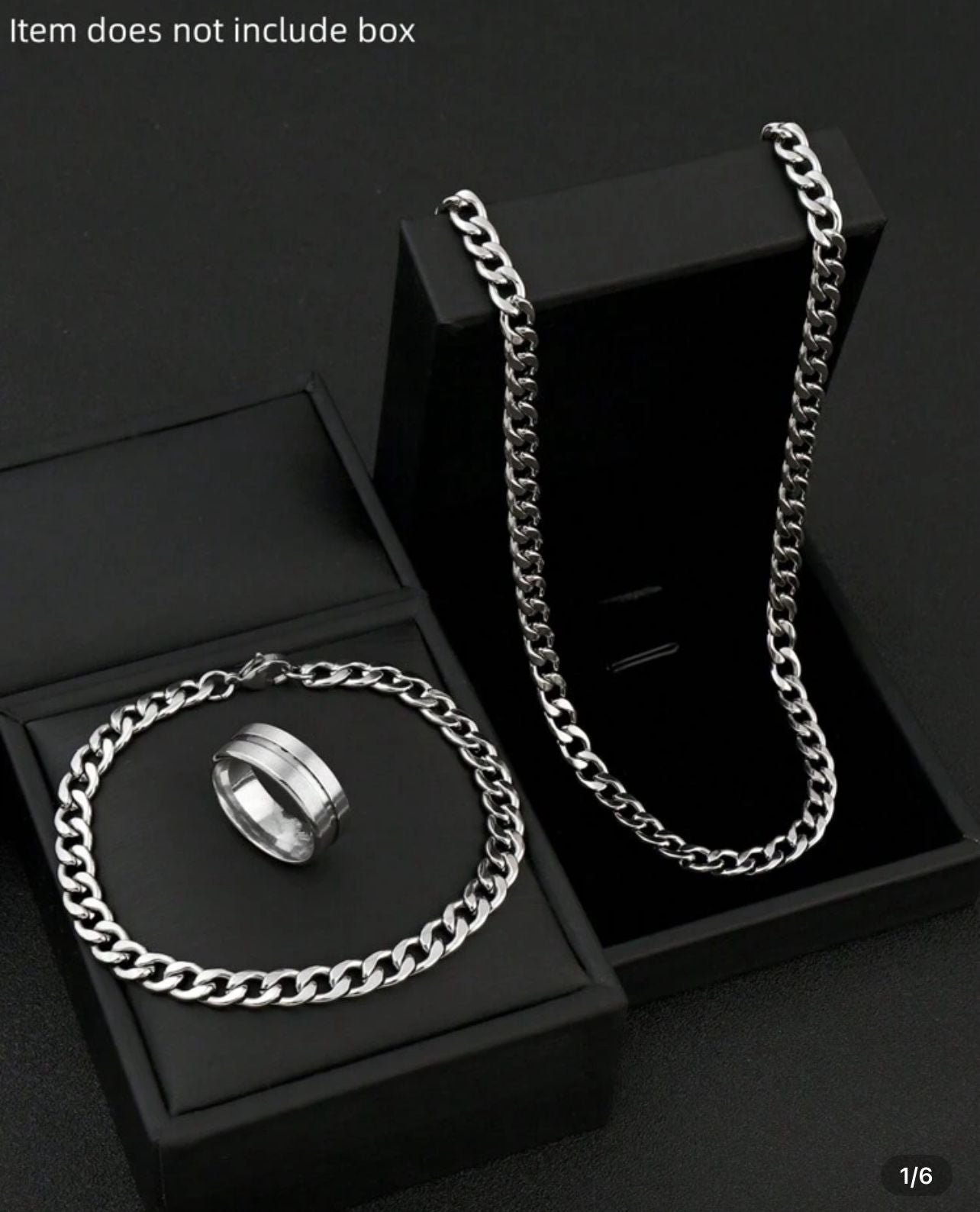 HipHop Minimalist Chain Necklace and Braclet Set