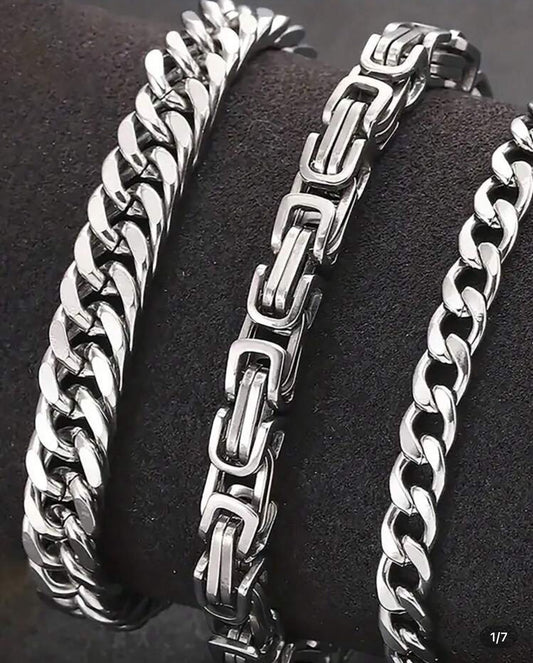 HipHop Minimalist Chain Necklace and Braclet Set