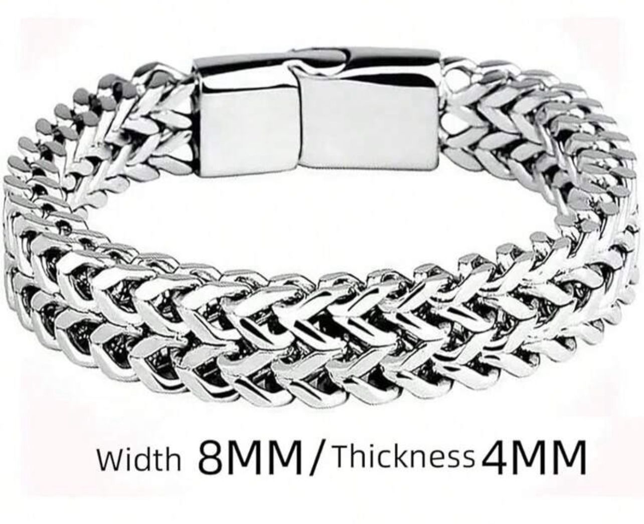 Stainless Steel Bracelets for Men，with Magnetic Closure，Franco Chain Mens Bracelet，Magnetic Clasp
