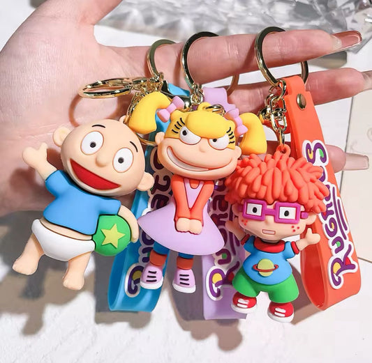 Cartoon Rugrats in Paris Keychain Cute Anime Figure Silicone Pendant Keyring