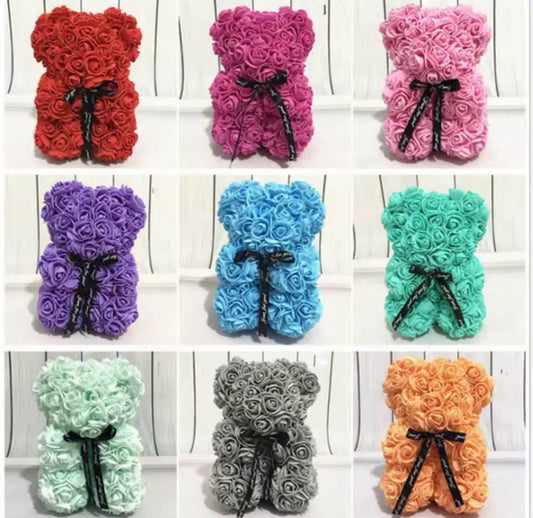 1pc, Artificial Rose Bear 17.98 cm Artificial Foam Flower Terry Bear, Rose Bear Gift for Grandmother on Mother'S Day, Perfect Gift for Valentine'S Day, Anniversary, Wedding, Creative Gift for Birthday Christmas